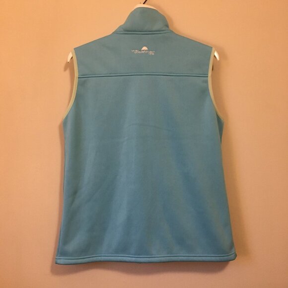 Retro Ice Blue Poly-Flex High Collar Zip Up Vest - Picture 4 of 16